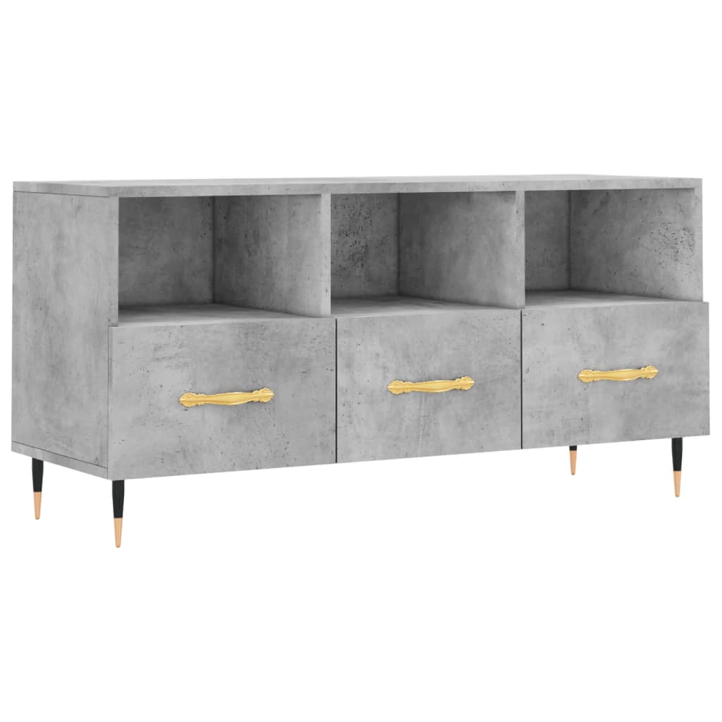 TV Cabinet Concrete Grey 102x36x50 cm Engineered Wood