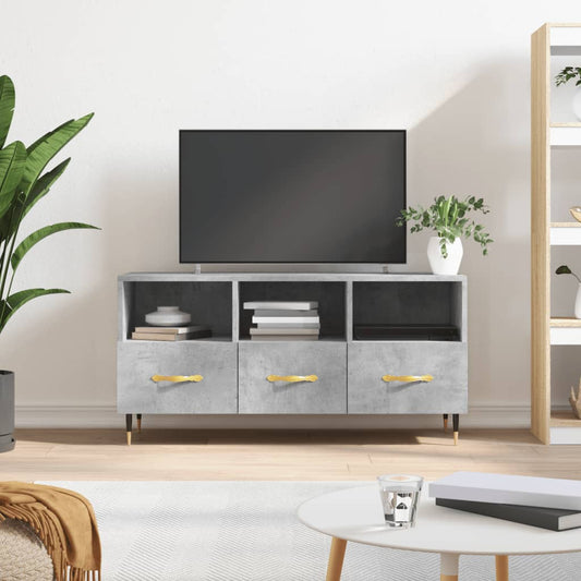 TV Cabinet Concrete Grey 102x36x50 cm Engineered Wood