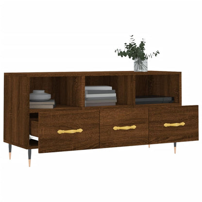 TV Cabinet Brown Oak 102x36x50 cm Engineered Wood