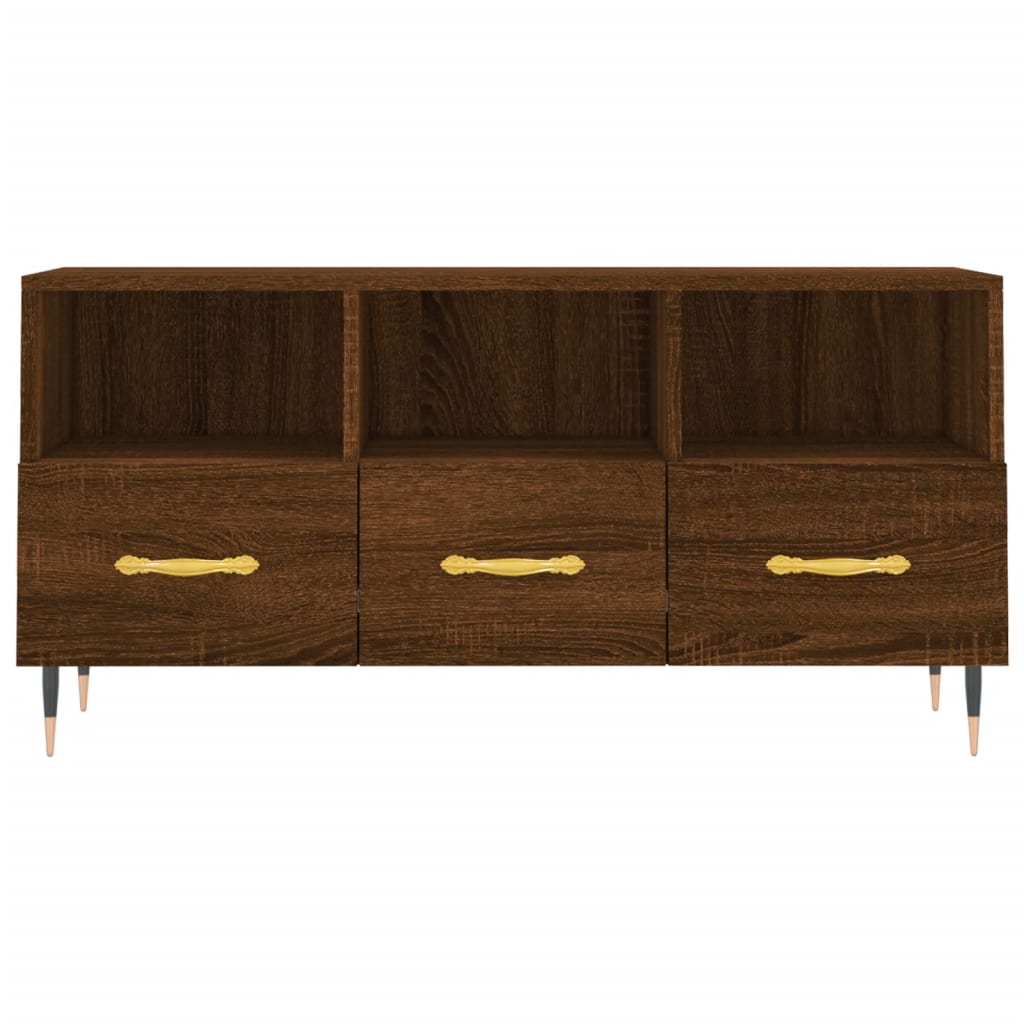 TV Cabinet Brown Oak 102x36x50 cm Engineered Wood