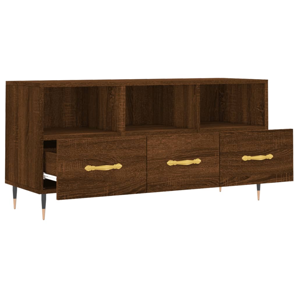 TV Cabinet Brown Oak 102x36x50 cm Engineered Wood