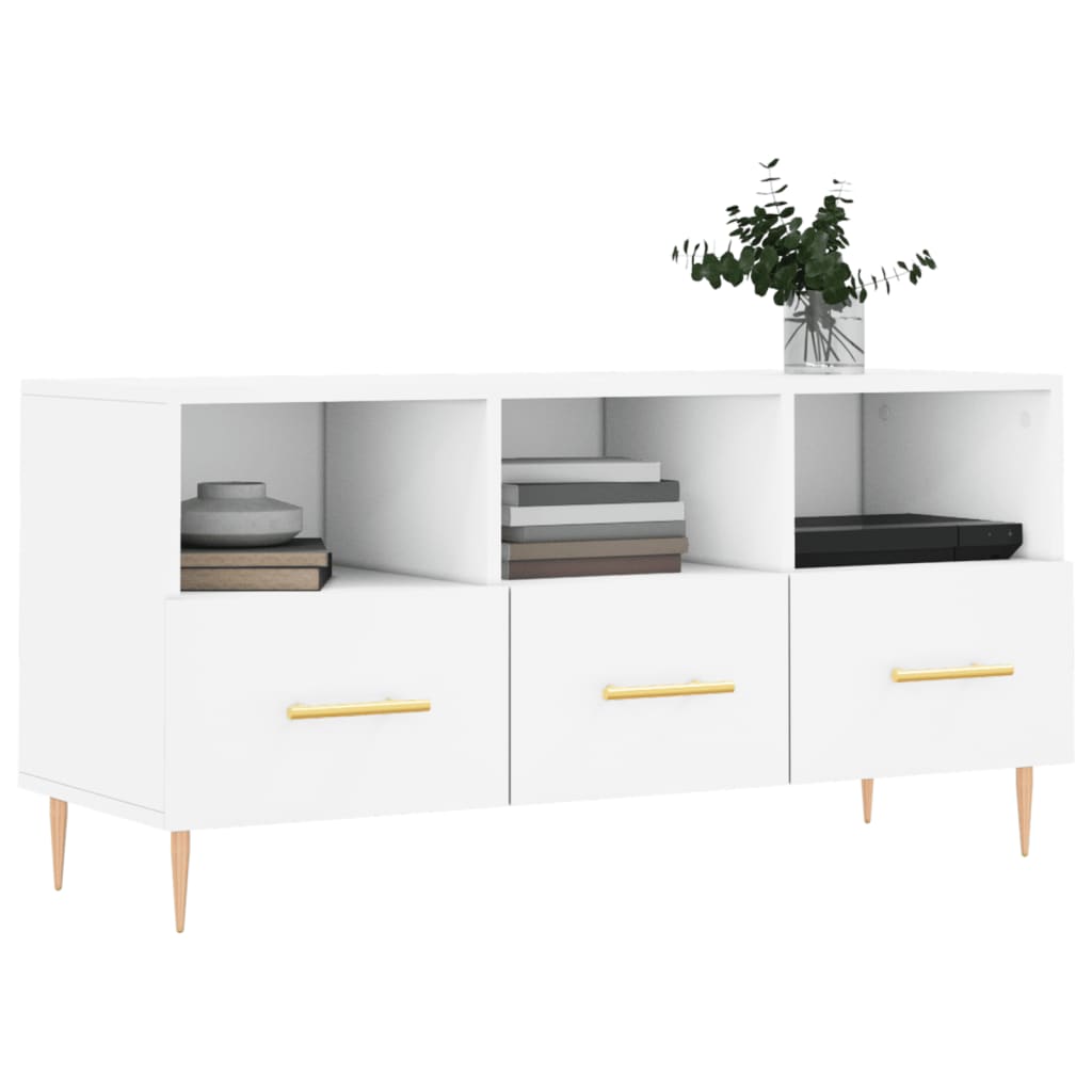 TV Cabinet White 102x36x50 cm Engineered Wood