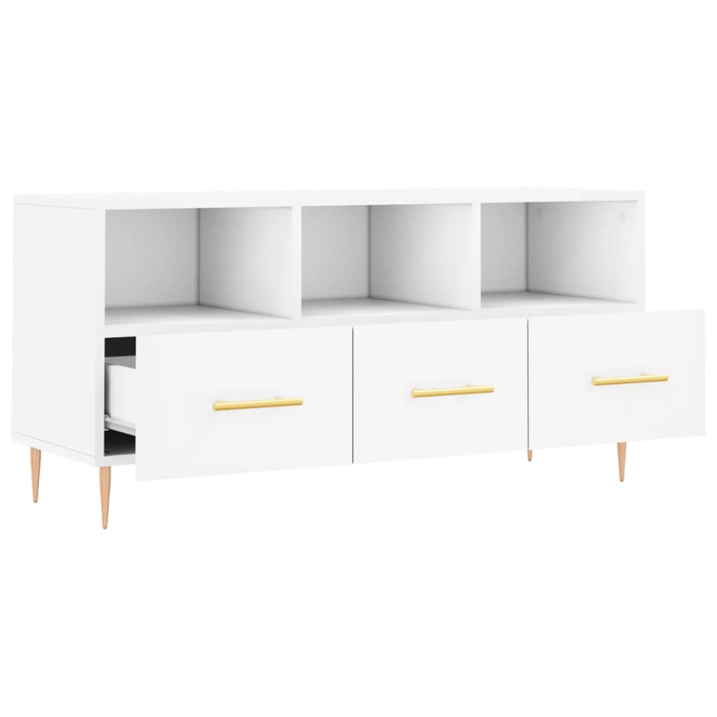 TV Cabinet White 102x36x50 cm Engineered Wood