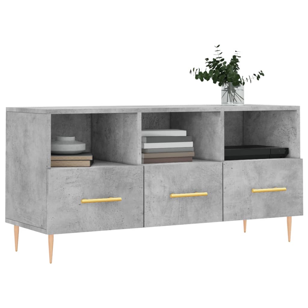 TV Cabinet Concrete Grey 102x36x50 cm Engineered Wood