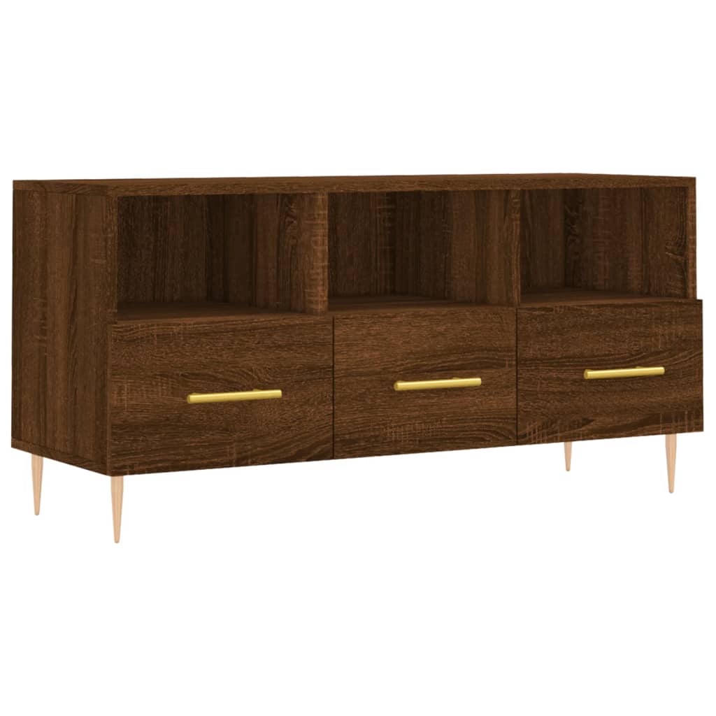 TV Cabinet Brown Oak 102x36x50 cm Engineered Wood