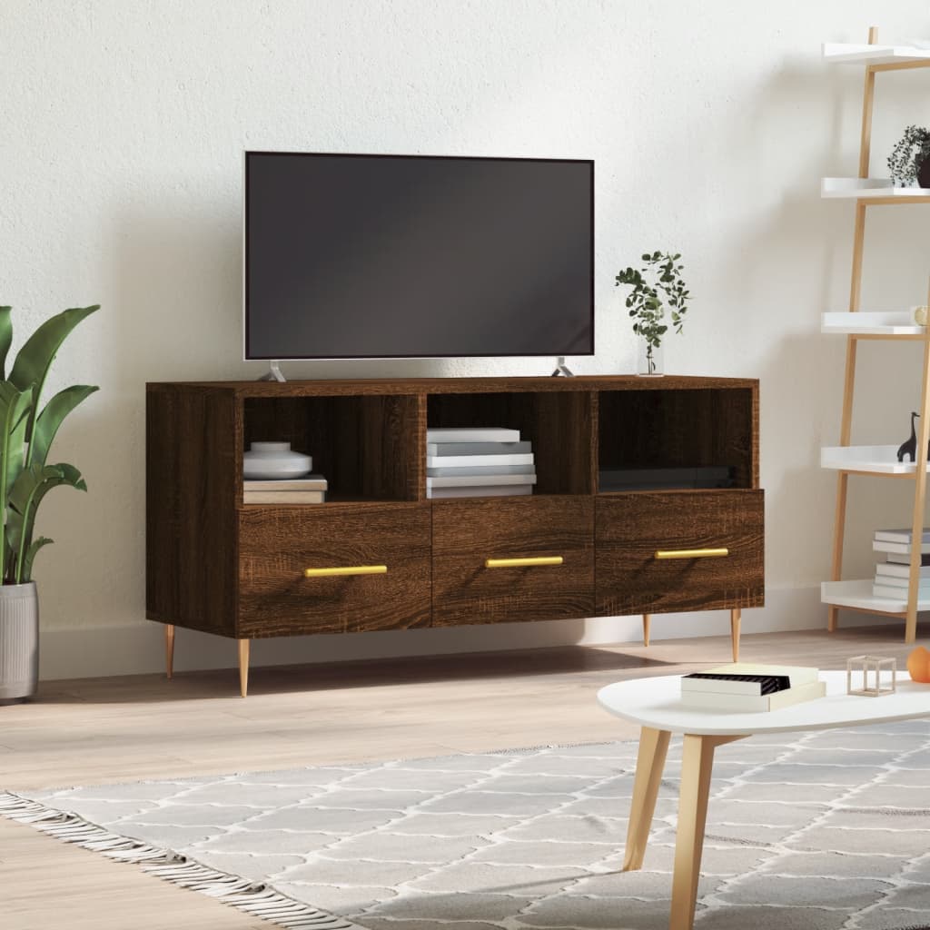 TV Cabinet Brown Oak 102x36x50 cm Engineered Wood