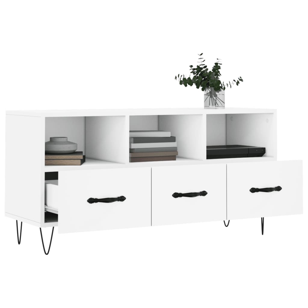 TV Cabinet White 102x36x50 cm Engineered Wood