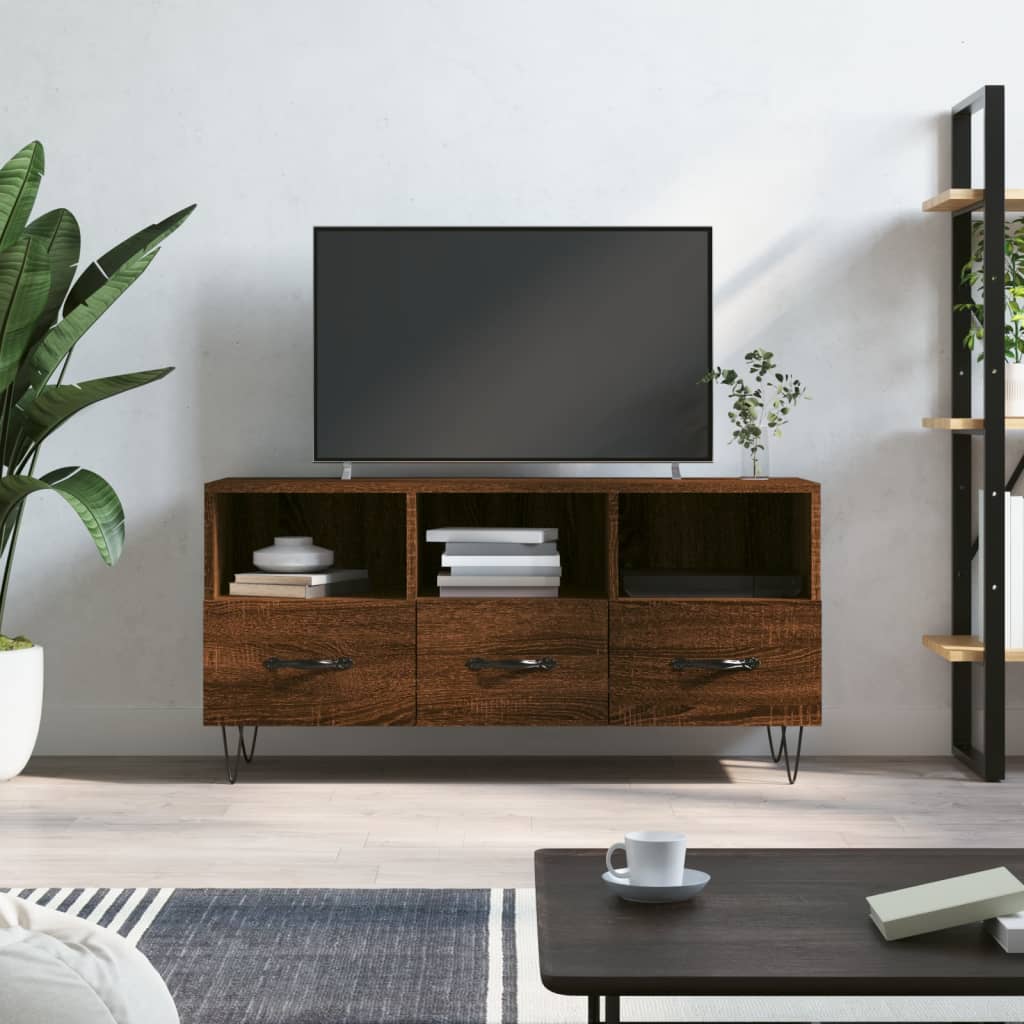 TV Cabinet Brown Oak 102x36x50 cm Engineered Wood