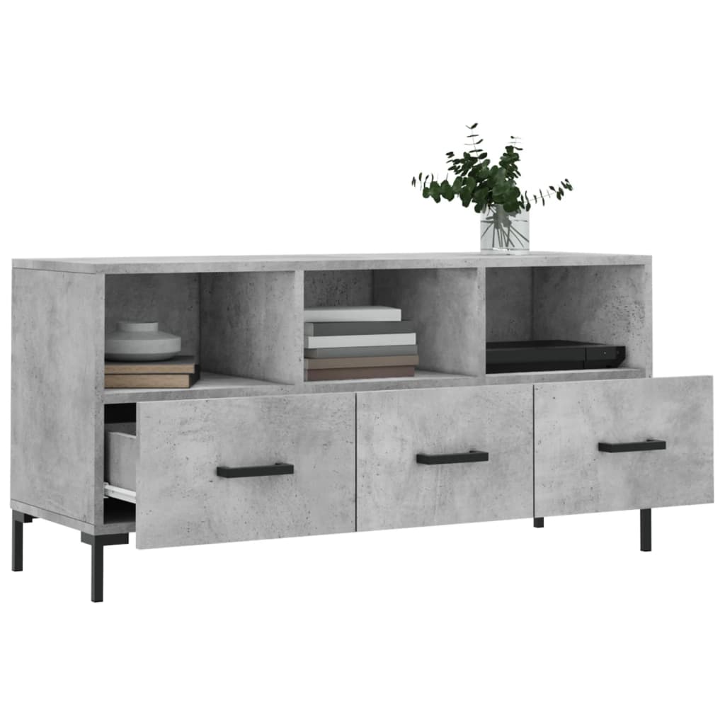 TV Cabinet Concrete Grey 102x36x50 cm Engineered Wood