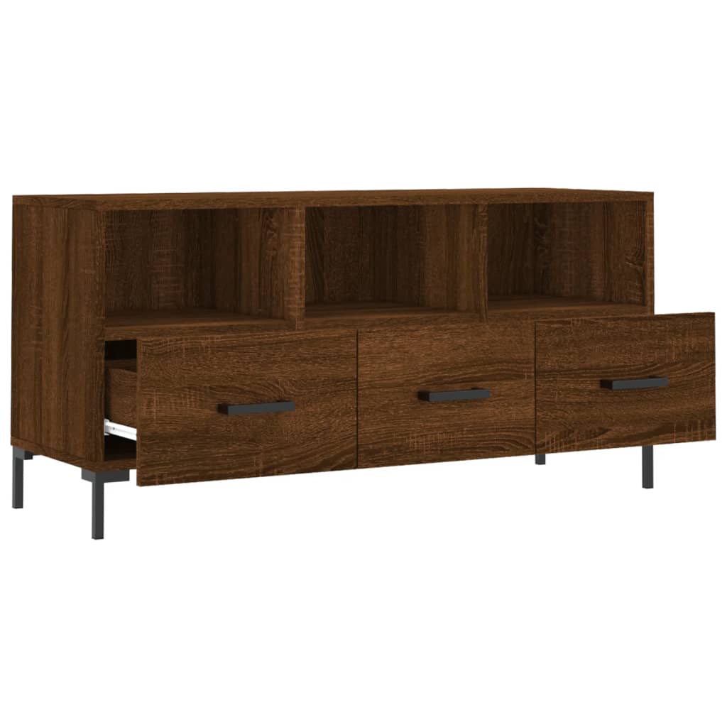 TV Cabinet Brown Oak 102x36x50 cm Engineered Wood