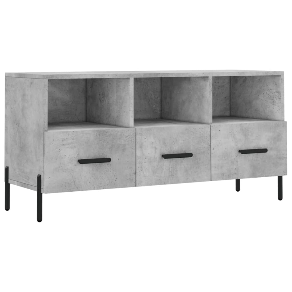 TV Cabinet Concrete Grey 102x36x50 cm Engineered Wood