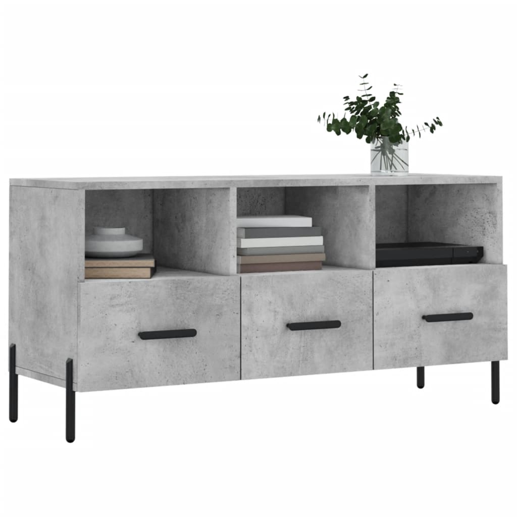 TV Cabinet Concrete Grey 102x36x50 cm Engineered Wood