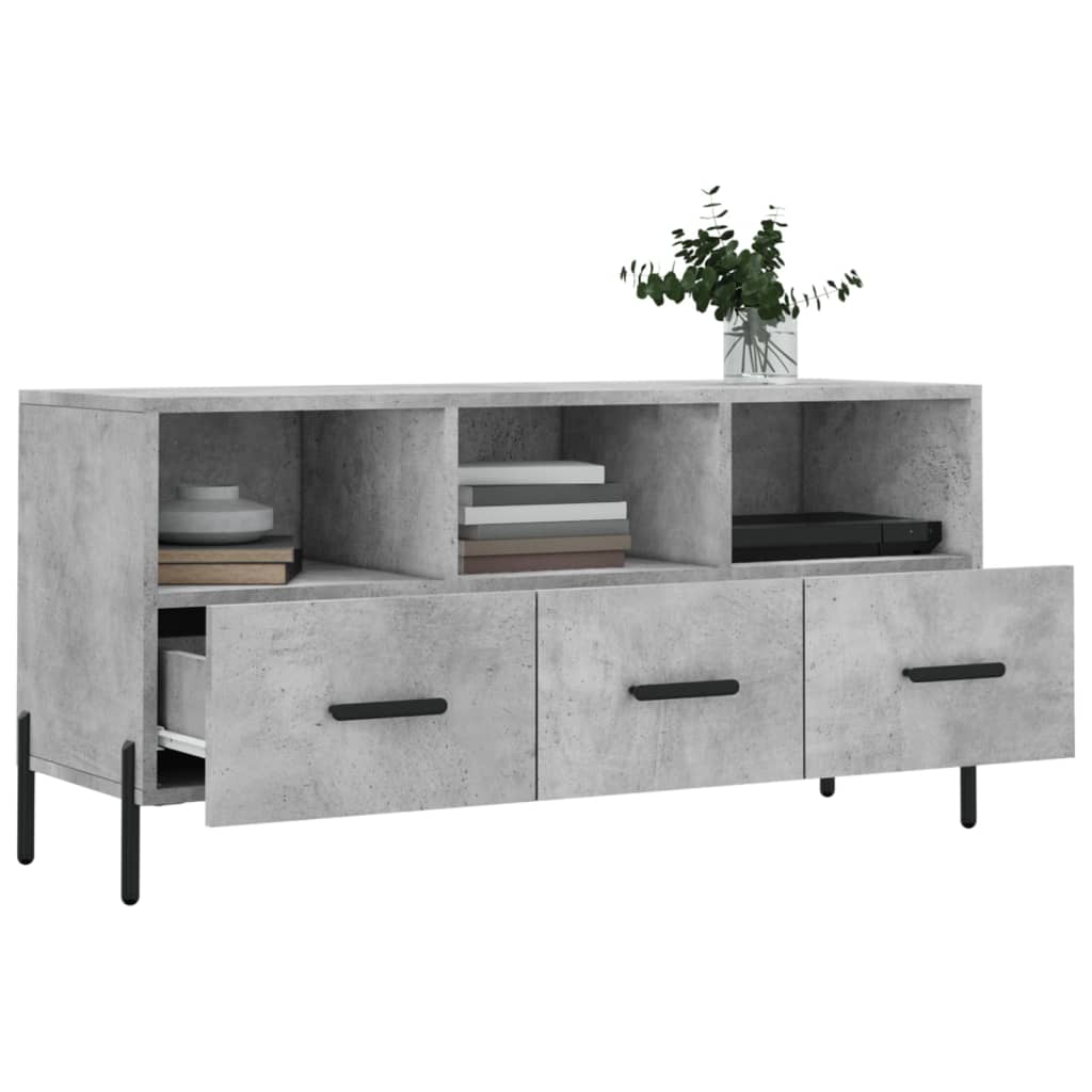 TV Cabinet Concrete Grey 102x36x50 cm Engineered Wood