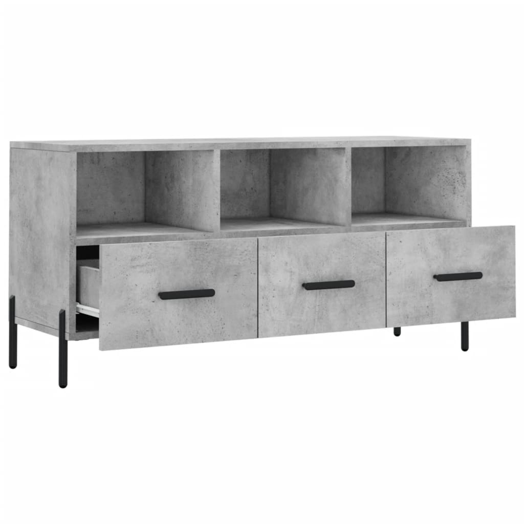 TV Cabinet Concrete Grey 102x36x50 cm Engineered Wood