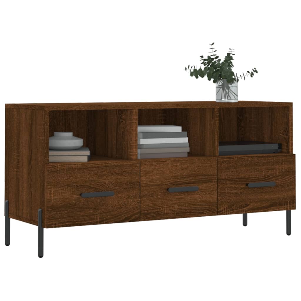 TV Cabinet Brown Oak 102x36x50 cm Engineered Wood