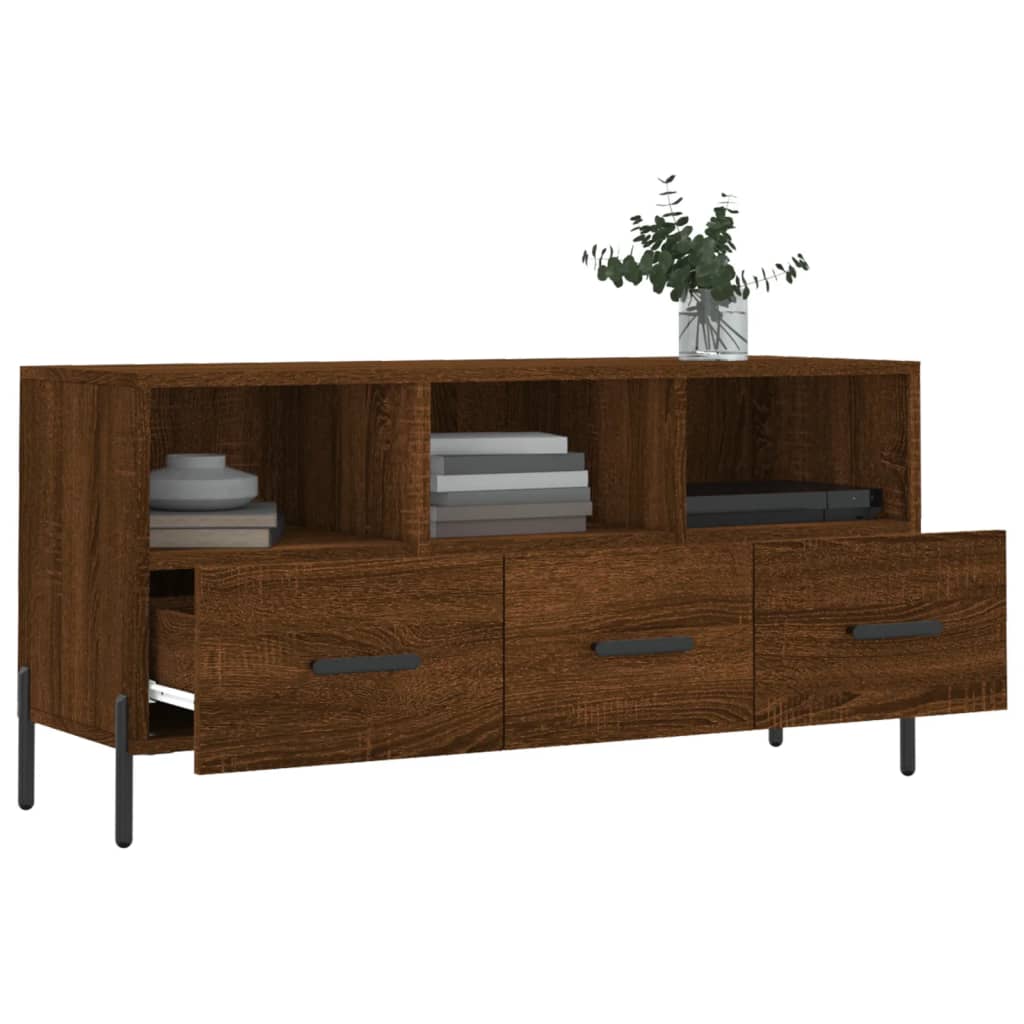 TV Cabinet Brown Oak 102x36x50 cm Engineered Wood