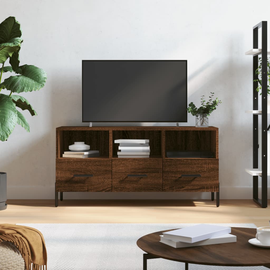 TV Cabinet Brown Oak 102x36x50 cm Engineered Wood