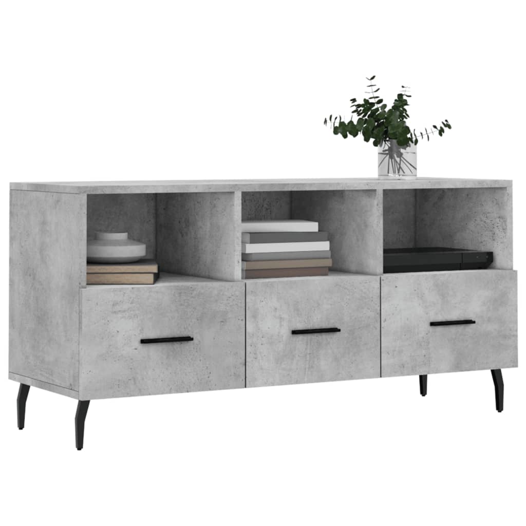 TV Cabinet Concrete Grey 102x36x50 cm Engineered Wood