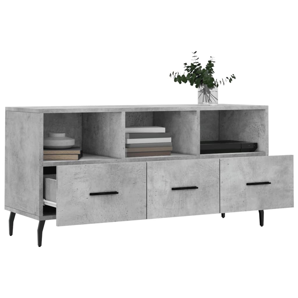 TV Cabinet Concrete Grey 102x36x50 cm Engineered Wood