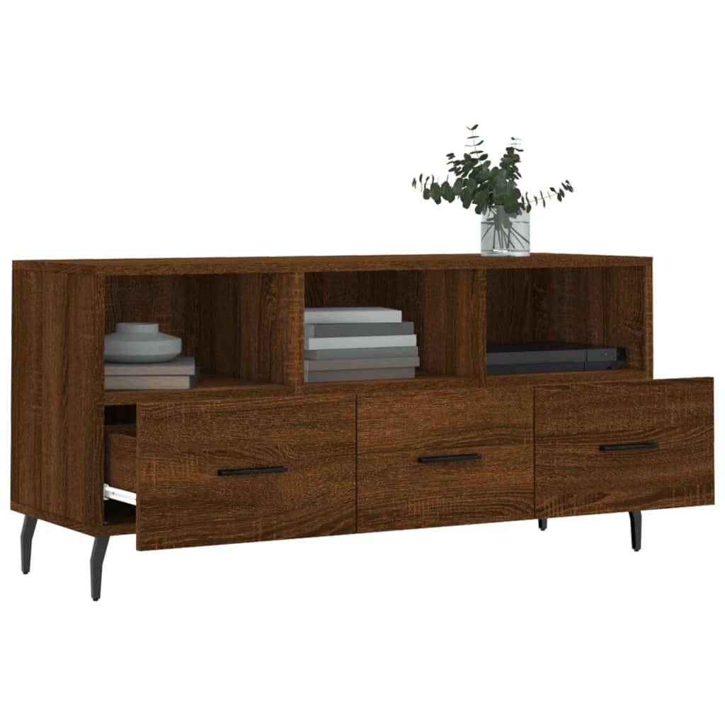 TV Cabinet Brown Oak 102x36x50 cm Engineered Wood