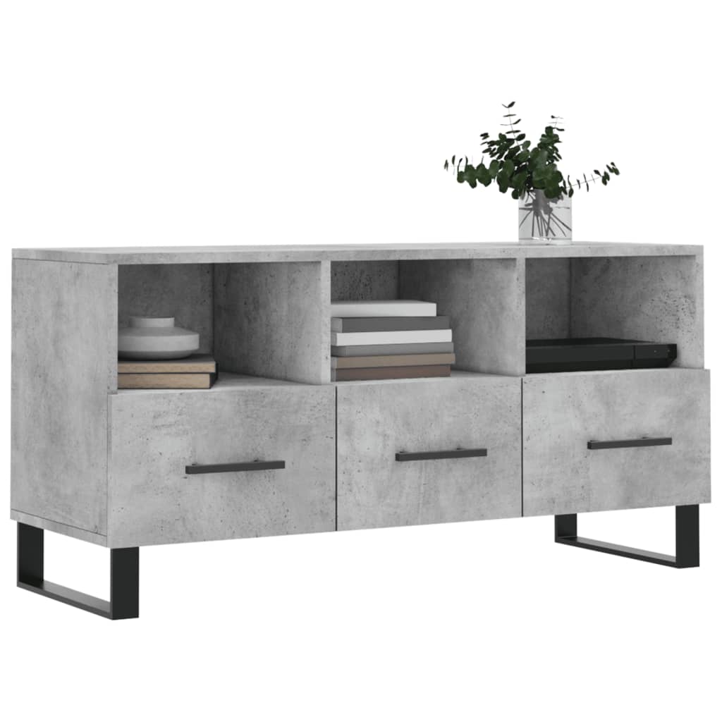 TV Cabinet Concrete Grey 102x36x50 cm Engineered Wood