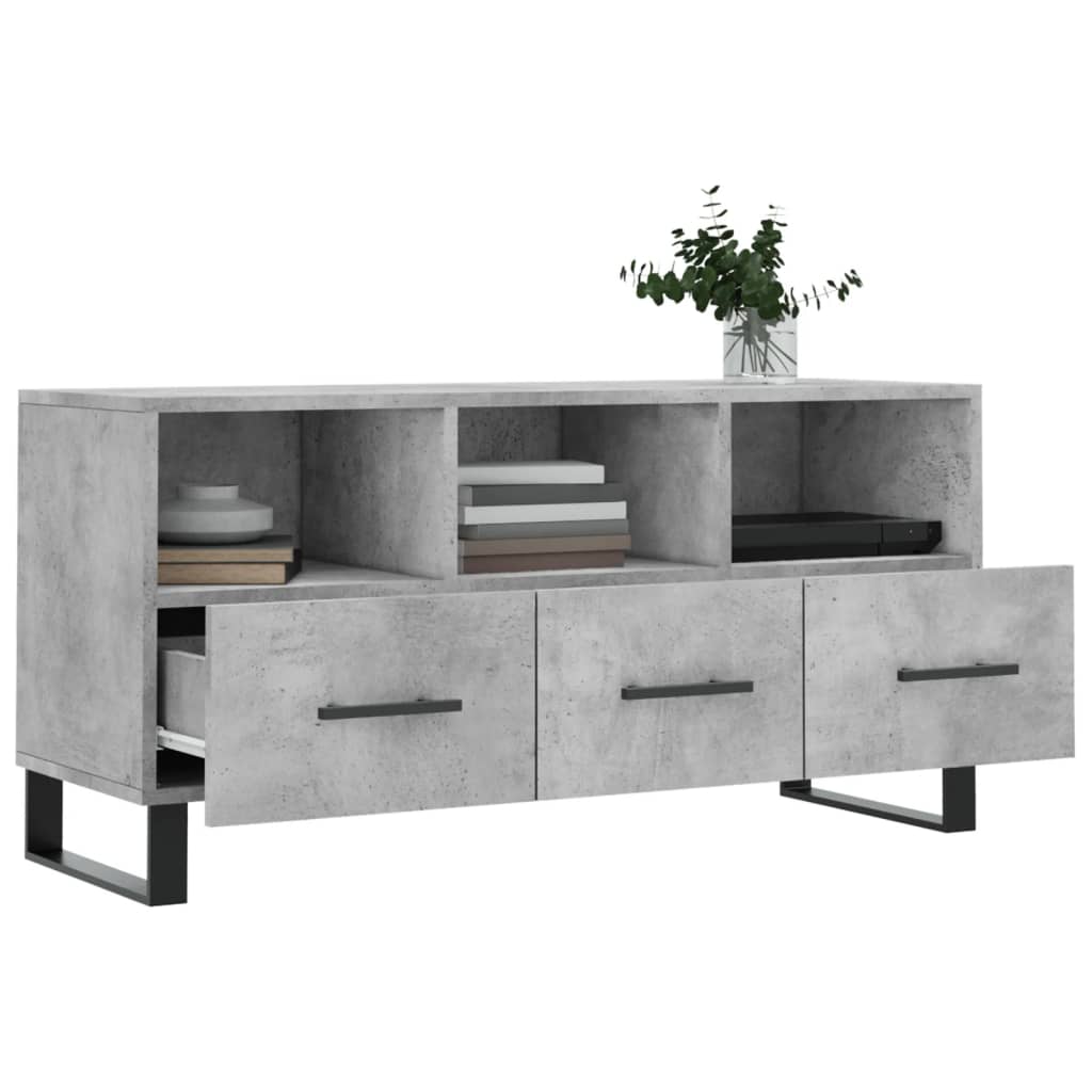 TV Cabinet Concrete Grey 102x36x50 cm Engineered Wood