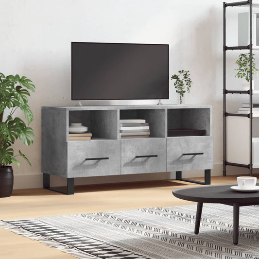 TV Cabinet Concrete Grey 102x36x50 cm Engineered Wood