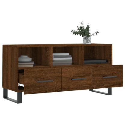 TV Cabinet Brown Oak 102x36x50 cm Engineered Wood