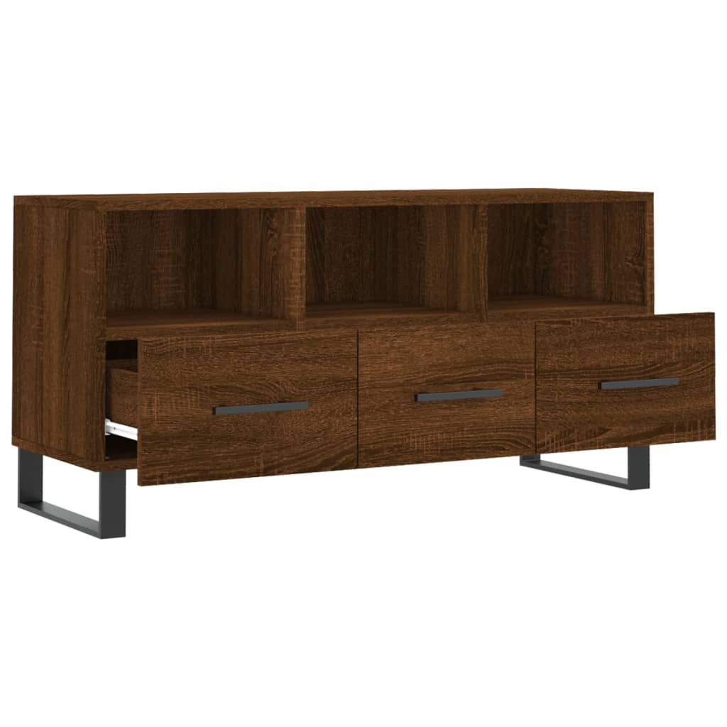 TV Cabinet Brown Oak 102x36x50 cm Engineered Wood