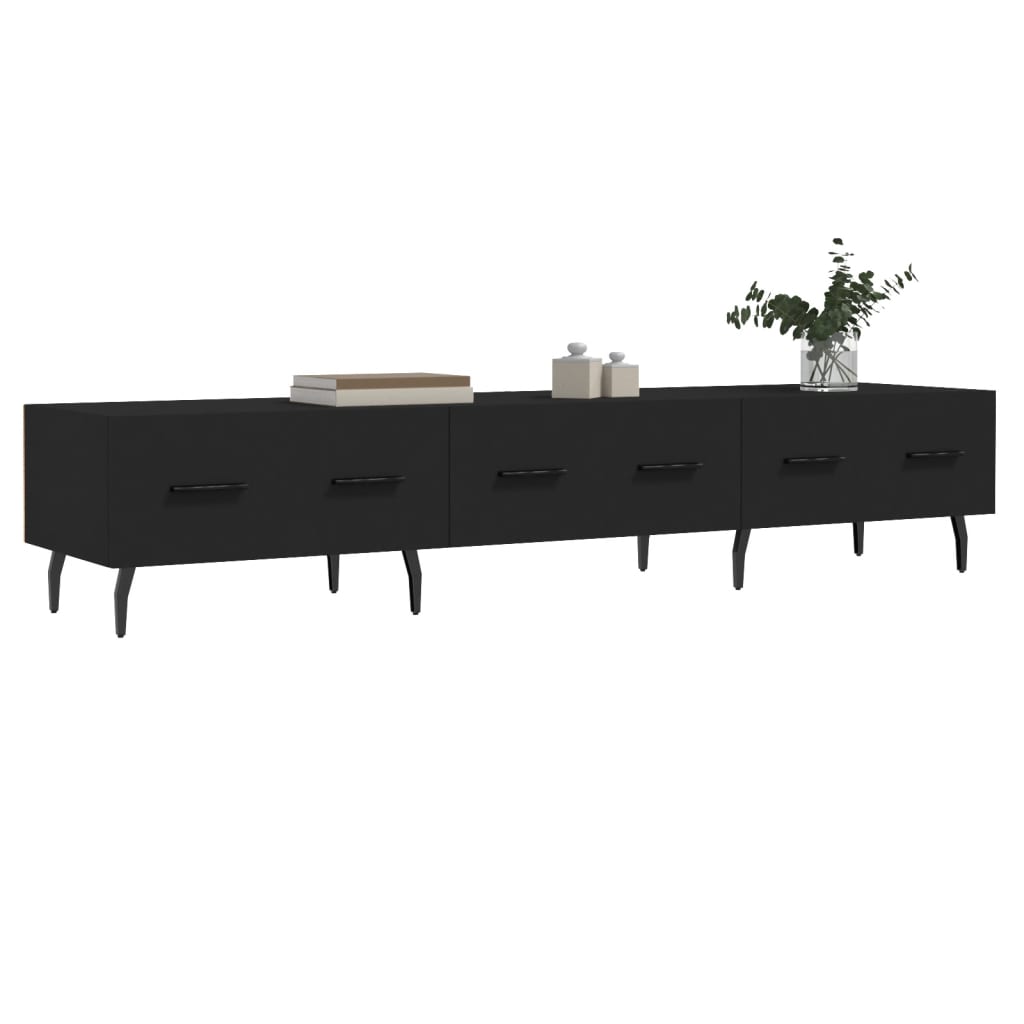 TV Cabinet Black 150x36x30 cm Engineered Wood