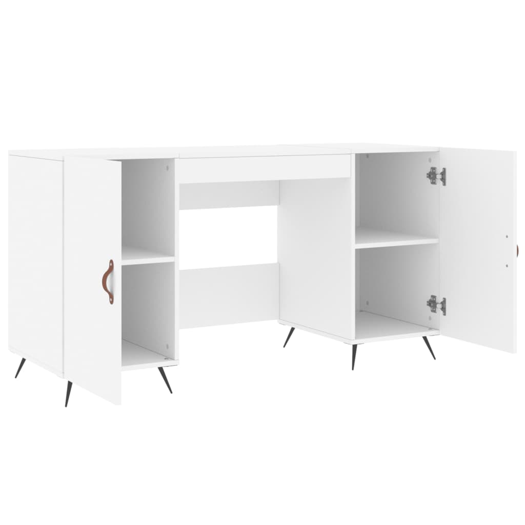 Desk White 140x50x75 cm Engineered Wood