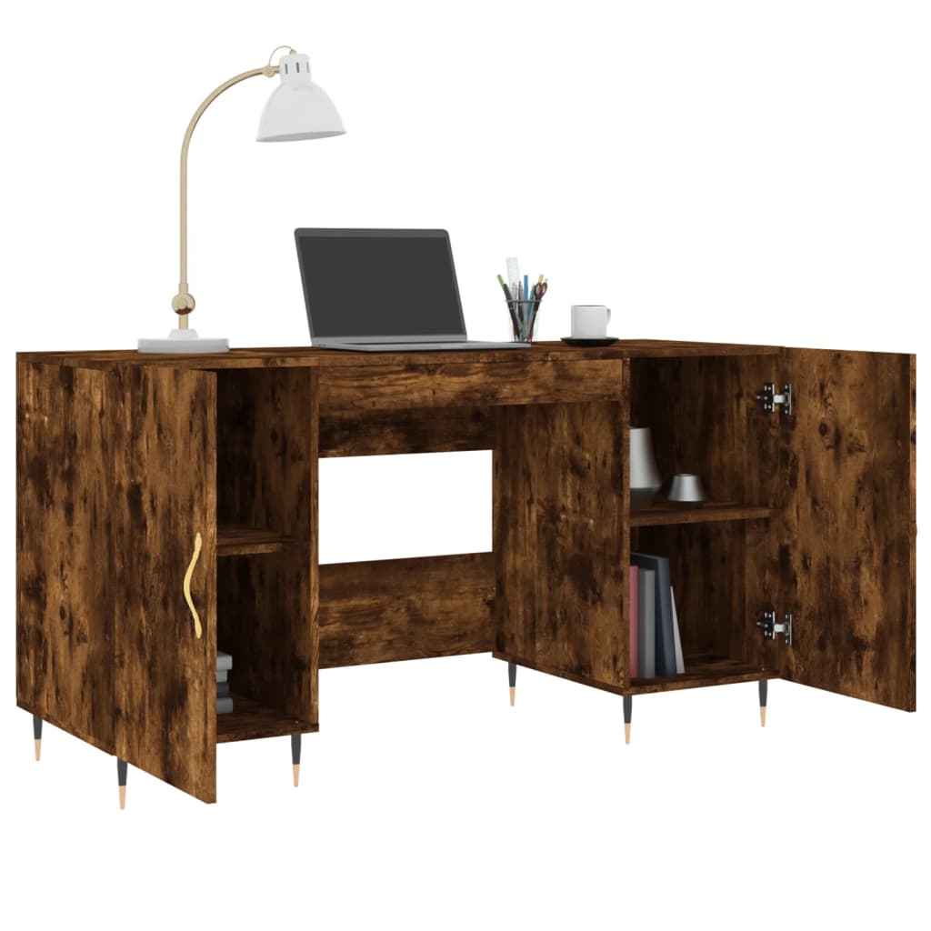 Desk Smoked Oak 140x50x75 cm Engineered Wood