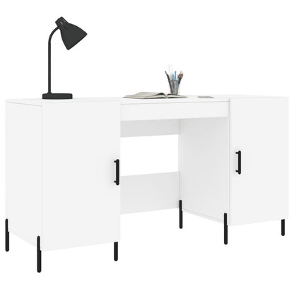 Desk White 140x50x75 cm Engineered Wood