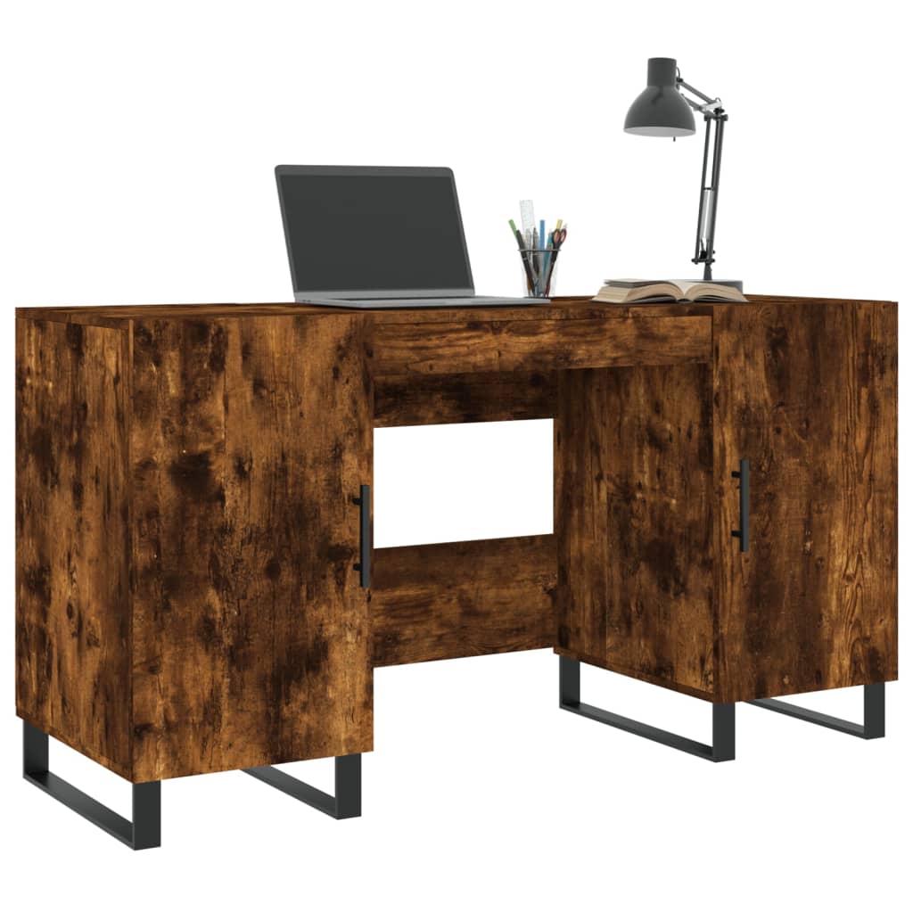 Desk Smoked Oak 140x50x75 cm Engineered Wood