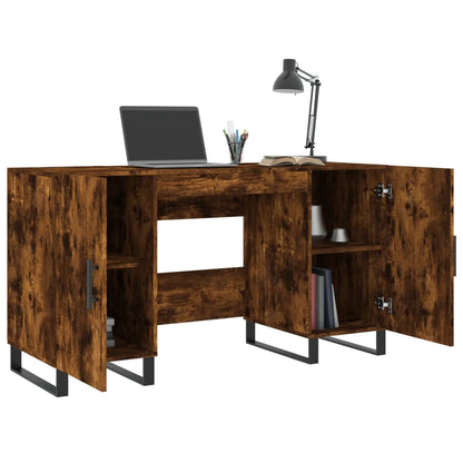 Desk Smoked Oak 140x50x75 cm Engineered Wood