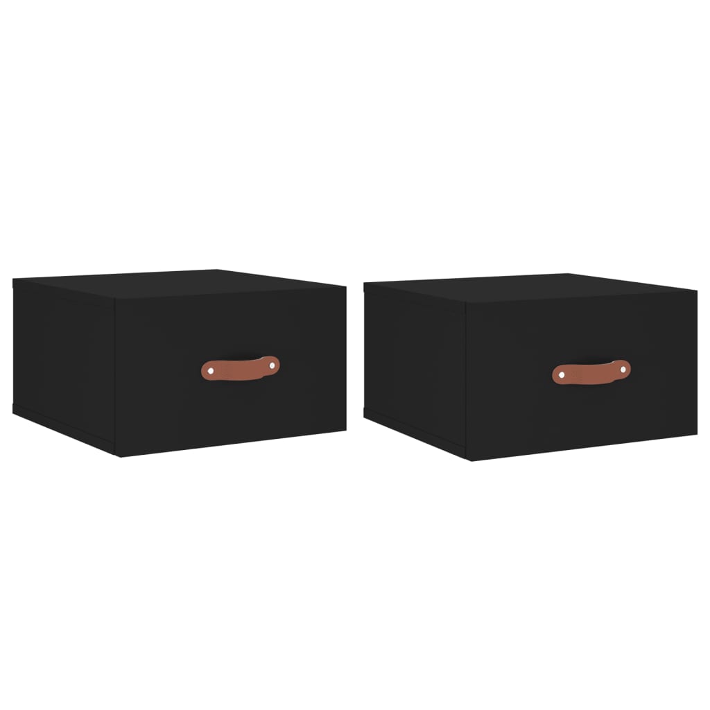 Wall-mounted Bedside Cabinets 2 pcs Black 35x35x20 cm