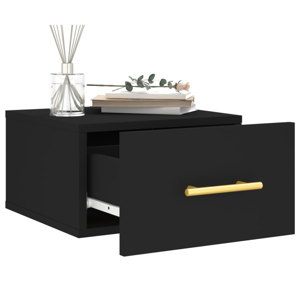 Wall-mounted Bedside Cabinet Black 35x35x20 cm