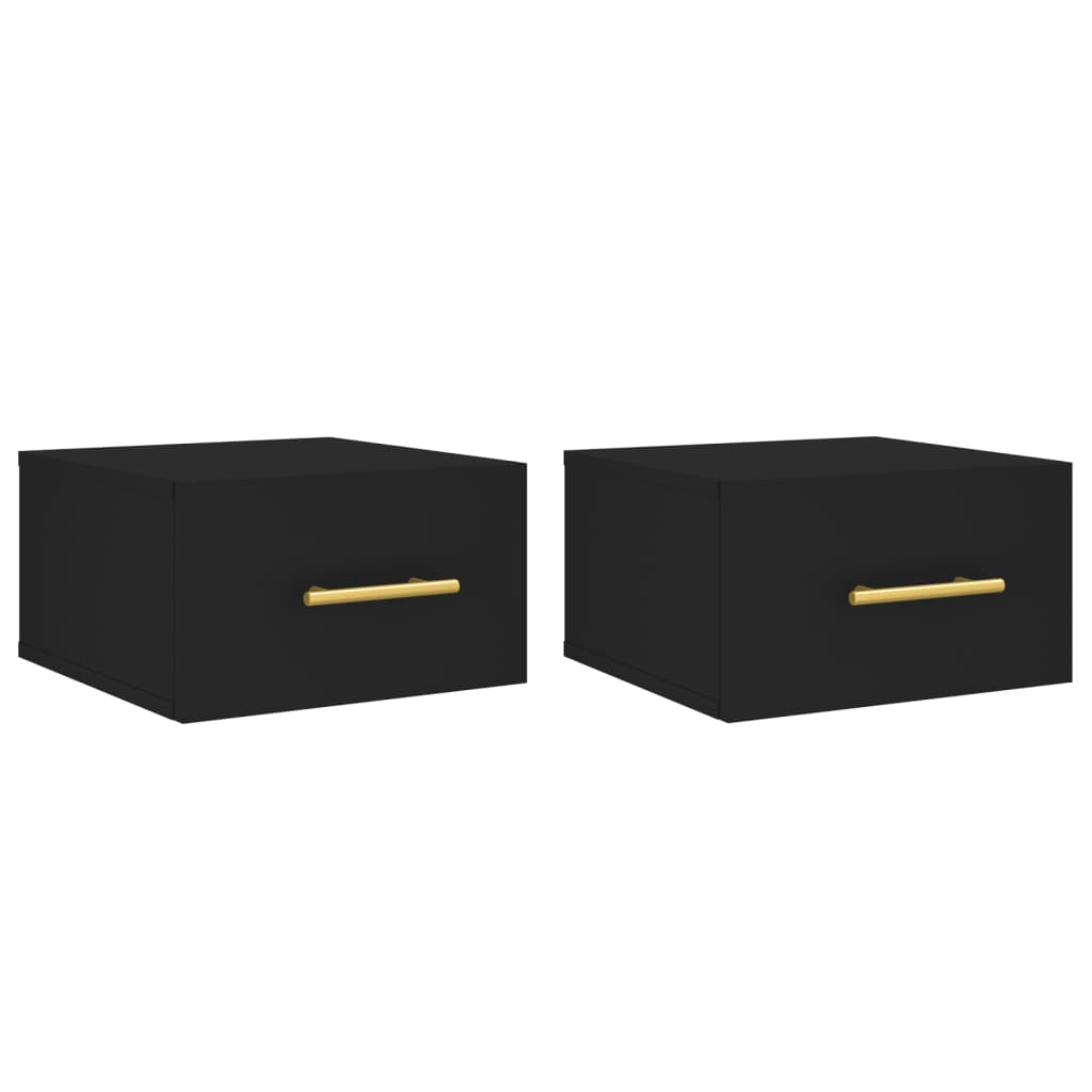 Wall-mounted Bedside Cabinets 2 pcs Black 35x35x20 cm