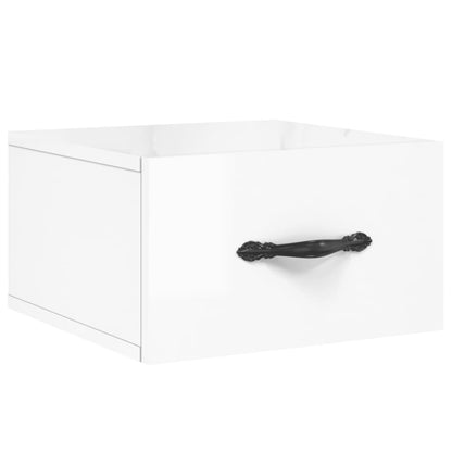 Wall-mounted Bedside Cabinet High Gloss White 35x35x20 cm