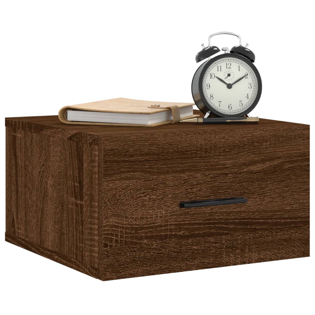 Wall-mounted Bedside Cabinet Brown Oak 35x35x20 cm