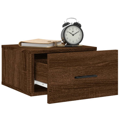 Wall-mounted Bedside Cabinet Brown Oak 35x35x20 cm