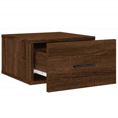 Wall-mounted Bedside Cabinet Brown Oak 35x35x20 cm