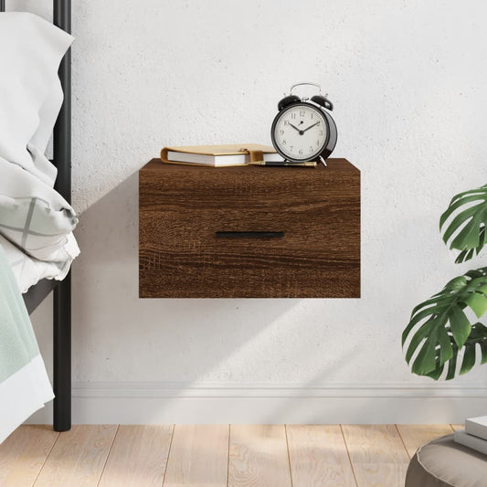 Wall-mounted Bedside Cabinet Brown Oak 35x35x20 cm