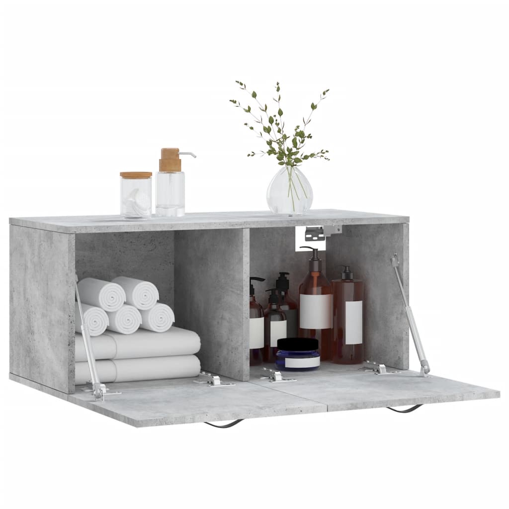 Wall Cabinet Concrete Grey 80x36.5x35 cm Engineered Wood