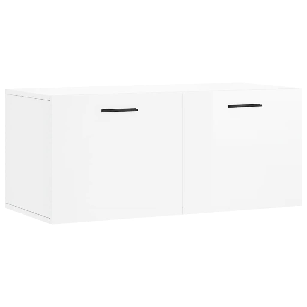 Wall Cabinet High Gloss White 80x36.5x35 cm Engineered Wood