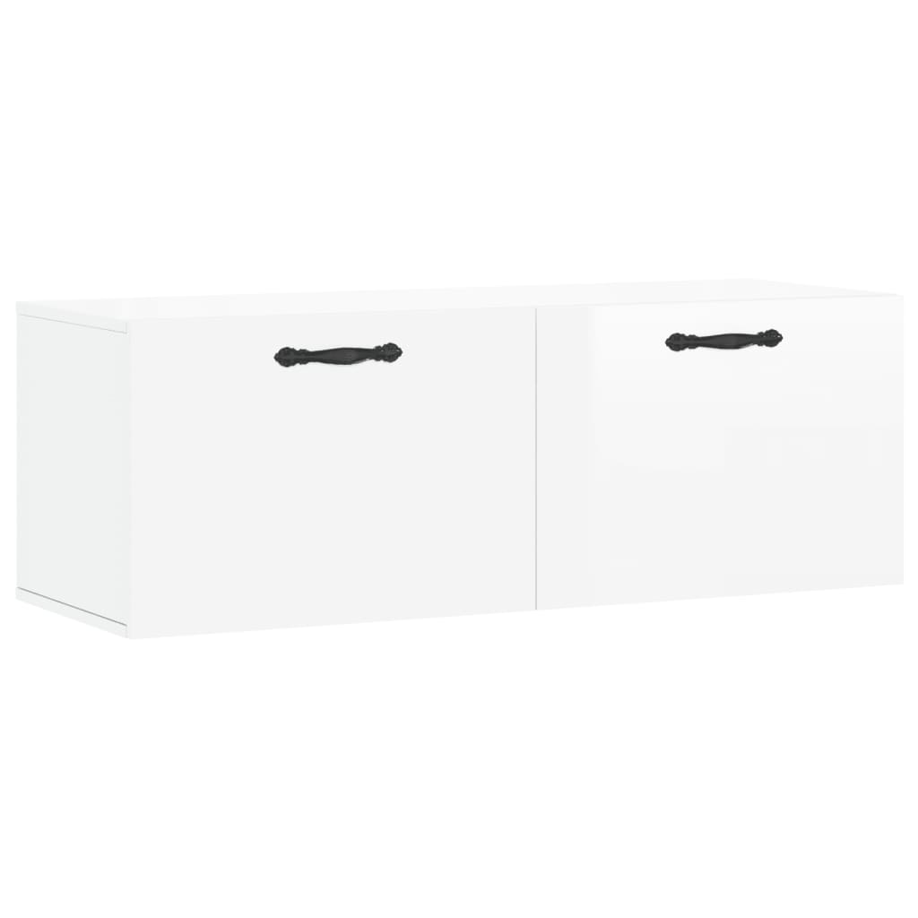 Wall Cabinet High Gloss White 100x36.5x35 cm Engineered Wood