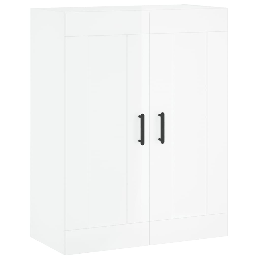 Wall Mounted Cabinet High Gloss White 69.5x34x90 cm Engineered Wood