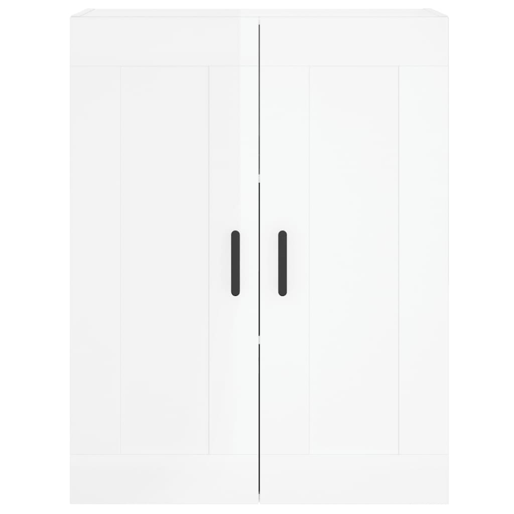 Wall Mounted Cabinet High Gloss White 69.5x34x90 cm Engineered Wood