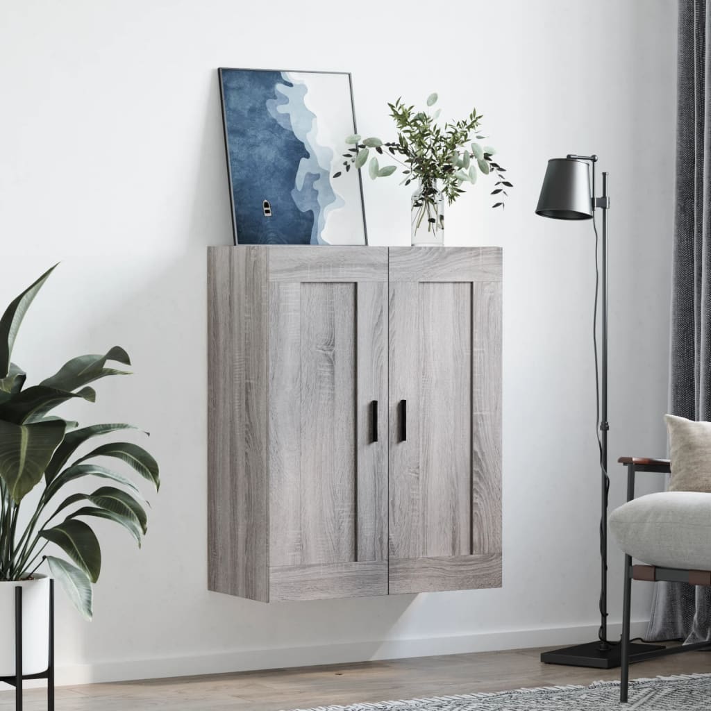 Wall Mounted Cabinet Grey Sonoma 69.5x34x90 cm Engineered Wood