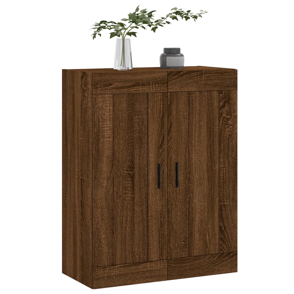 Wall Mounted Cabinet Brown Oak 69.5x34x90 cm Engineered Wood